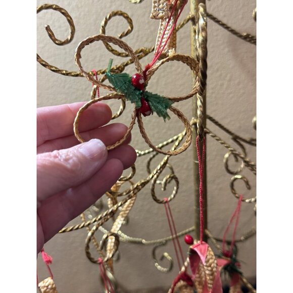 16 Vintage Swedish Folk Art Woven Straw Christmas ornament lot Scandinavian 196 - Picture 9 of 10